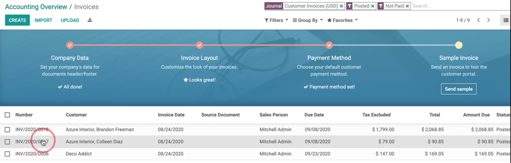 Odoo - Sample 3 for three columns